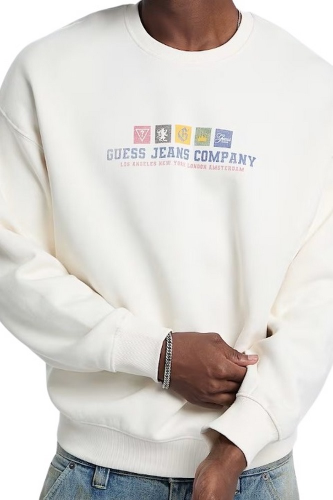 GUESS JEANS CN OS INTERNATIONAL ΦΟΥΤΕΡ ΜΠΛΟΥΖΑ ΑΝΔΡΙΚΗ OFF WHITE