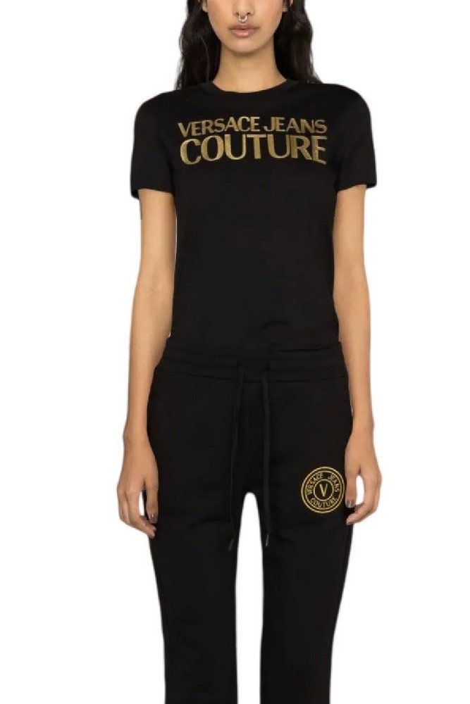 VERSASE JEANS COUTURE  LOGO THICK FOIL T-SHIRT ΓΥΝΑΙΚΕΙΟ BLACK