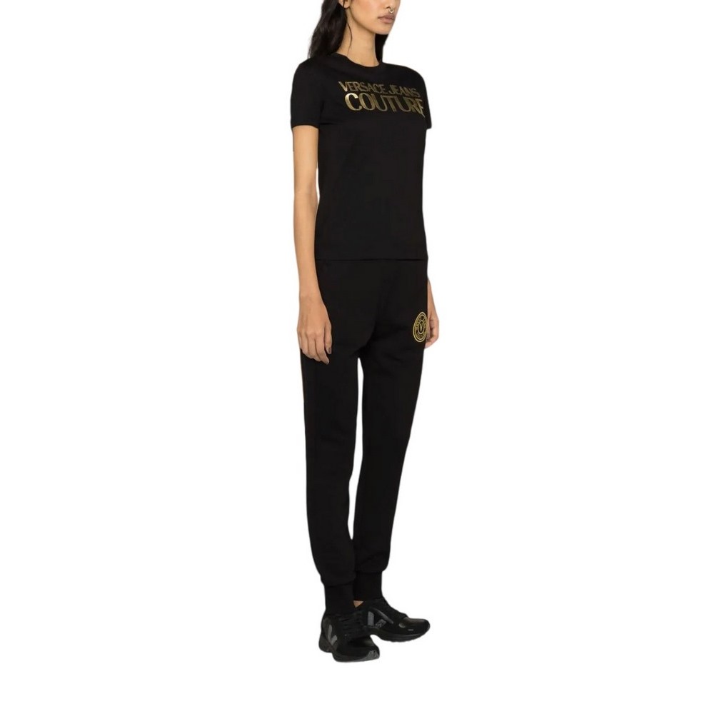 VERSASE JEANS COUTURE  LOGO THICK FOIL T-SHIRT ΓΥΝΑΙΚΕΙΟ BLACK