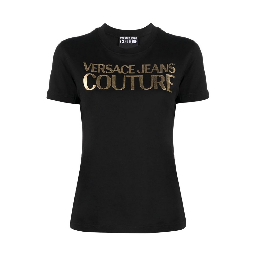 VERSASE JEANS COUTURE  LOGO THICK FOIL T-SHIRT ΓΥΝΑΙΚΕΙΟ BLACK