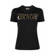 VERSASE JEANS COUTURE  LOGO THICK FOIL T-SHIRT ΓΥΝΑΙΚΕΙΟ BLACK