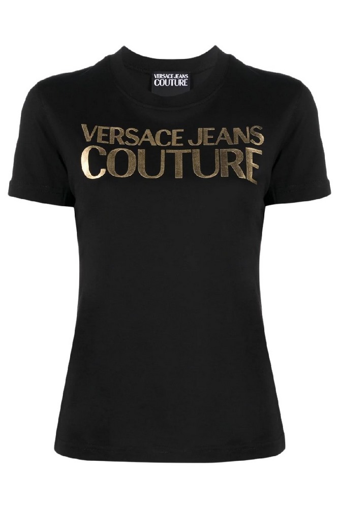 VERSASE JEANS COUTURE  LOGO THICK FOIL T-SHIRT ΓΥΝΑΙΚΕΙΟ BLACK