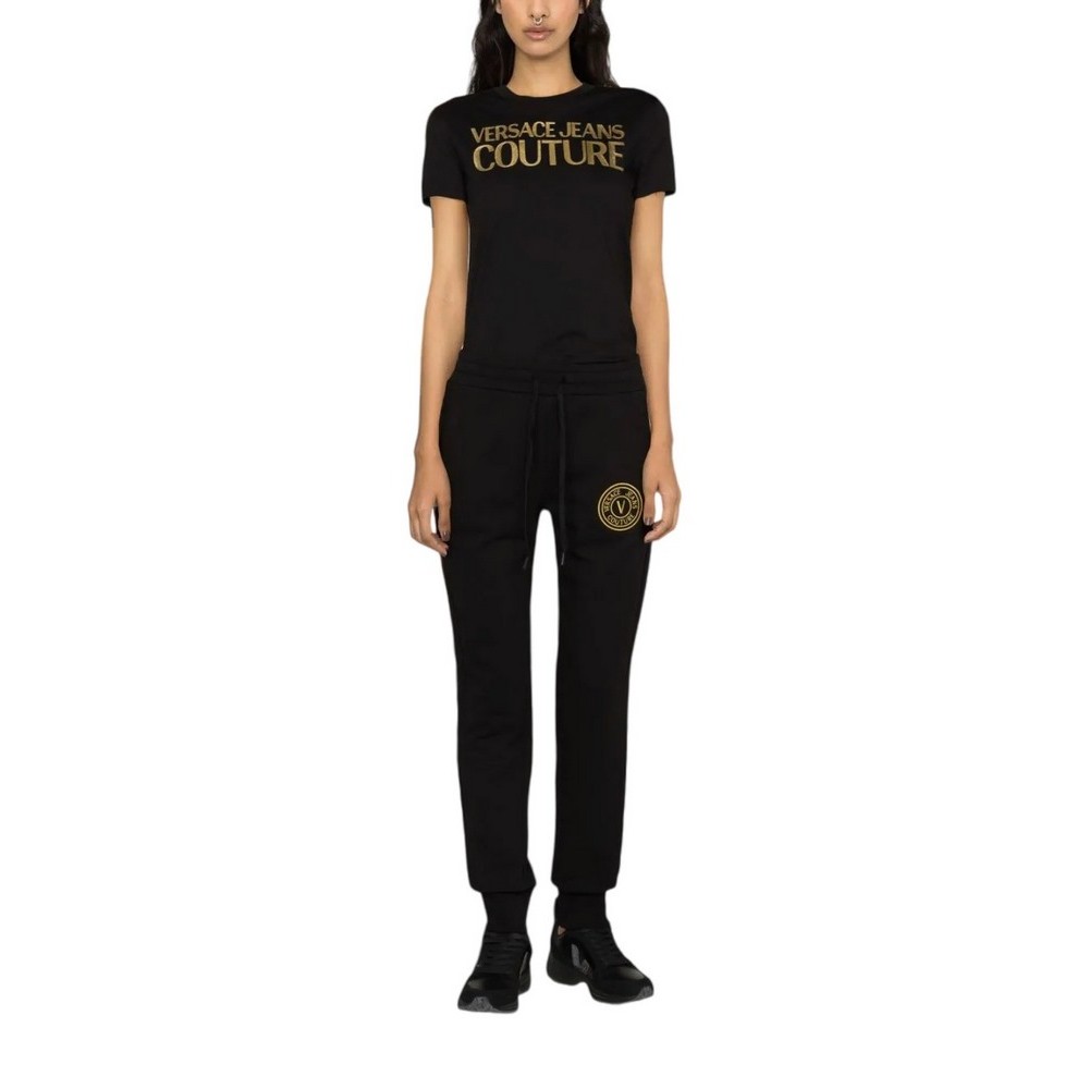 VERSASE JEANS COUTURE  LOGO THICK FOIL T-SHIRT ΓΥΝΑΙΚΕΙΟ BLACK