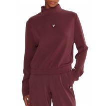 GUESS OLYMPE HIGH NECK SWEATSHIRT ΦΟΥΤΕΡ ΜΠΛΟΥΖΑ ΓΥΝΑΙΚΕΙΑ BORDEAUX