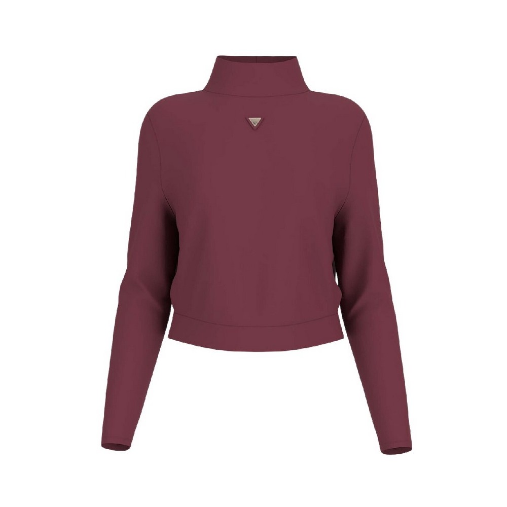 GUESS OLYMPE HIGH NECK SWEATSHIRT ΦΟΥΤΕΡ ΜΠΛΟΥΖΑ ΓΥΝΑΙΚΕΙΑ BORDEAUX