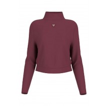 GUESS OLYMPE HIGH NECK SWEATSHIRT ΦΟΥΤΕΡ ΜΠΛΟΥΖΑ ΓΥΝΑΙΚΕΙΑ BORDEAUX