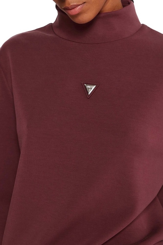 GUESS OLYMPE HIGH NECK SWEATSHIRT ΦΟΥΤΕΡ ΜΠΛΟΥΖΑ ΓΥΝΑΙΚΕΙΑ BORDEAUX