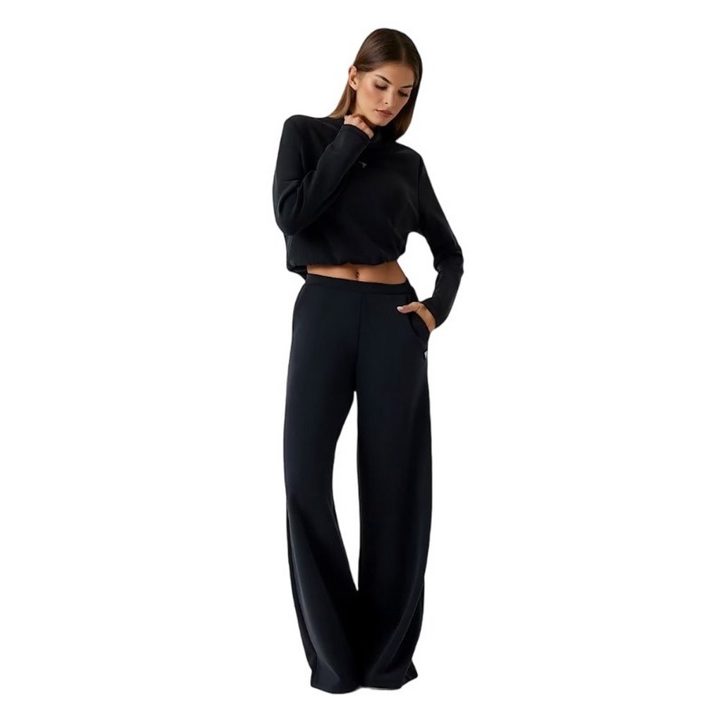 GUESS OLYMPE HIGH NECK SWEATSHIRT ΦΟΥΤΕΡ ΜΠΛΟΥΖΑ ΓΥΝΑΙΚΕΙΑ BLACK