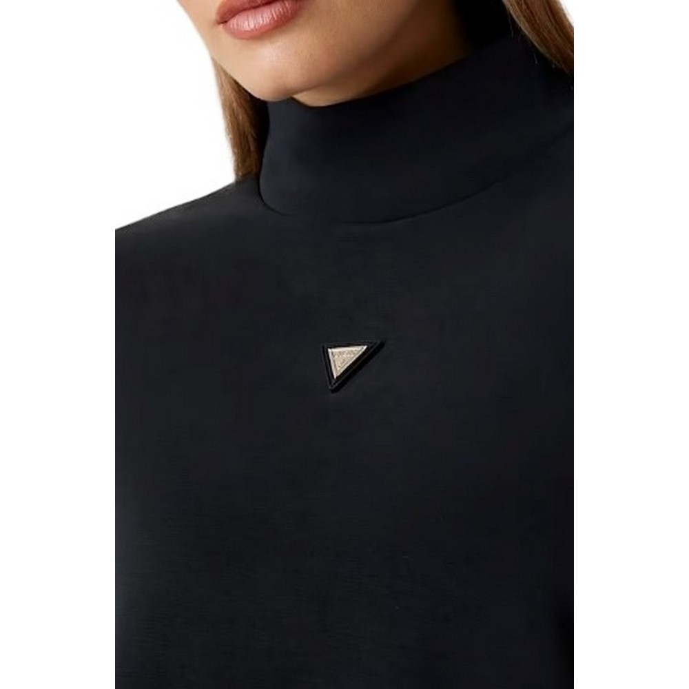 GUESS OLYMPE HIGH NECK SWEATSHIRT ΦΟΥΤΕΡ ΜΠΛΟΥΖΑ ΓΥΝΑΙΚΕΙΑ BLACK