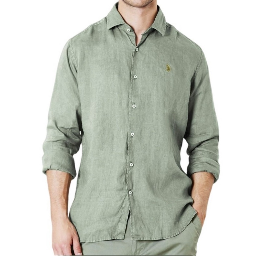 U.S POLO ASSN IVOR 002371 EH03 SHIRT LS REGULAR FIT  ΠΟΥΚΑΜΙΣΟ ΑΝΔΡΙΚΟ GREEN