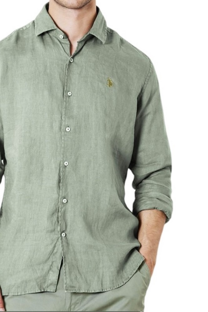U.S POLO ASSN IVOR 002371 EH03 SHIRT LS REGULAR FIT  ΠΟΥΚΑΜΙΣΟ ΑΝΔΡΙΚΟ GREEN