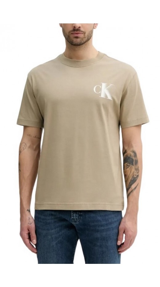 CALVIN KLEIN JEANS BOLD CK TEE T-SHIRT ΜΠΛΟΥΖΑ ΑΝΔΡΙΚΗ BEIGE