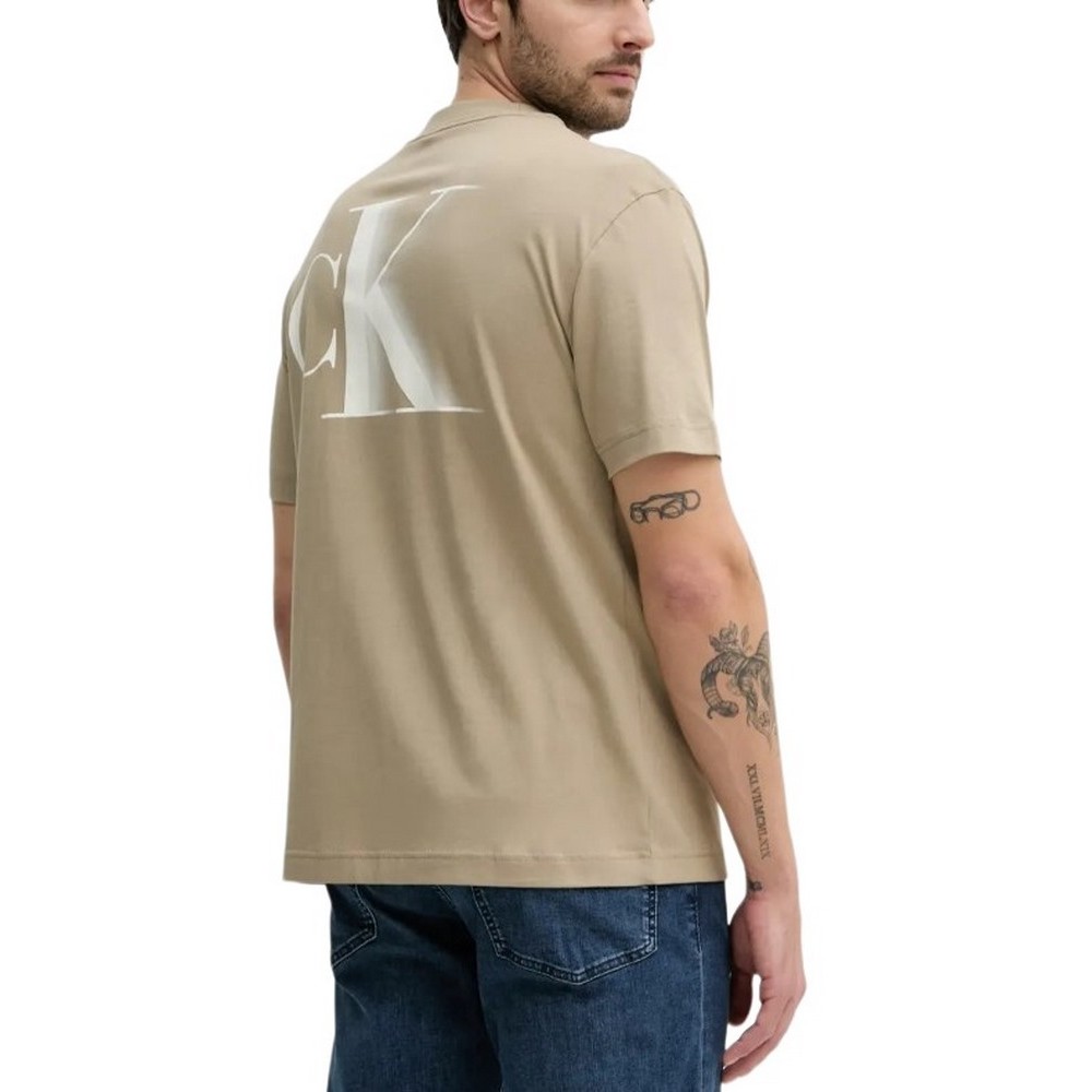 CALVIN KLEIN JEANS BOLD CK TEE T-SHIRT ΜΠΛΟΥΖΑ ΑΝΔΡΙΚΗ BEIGE