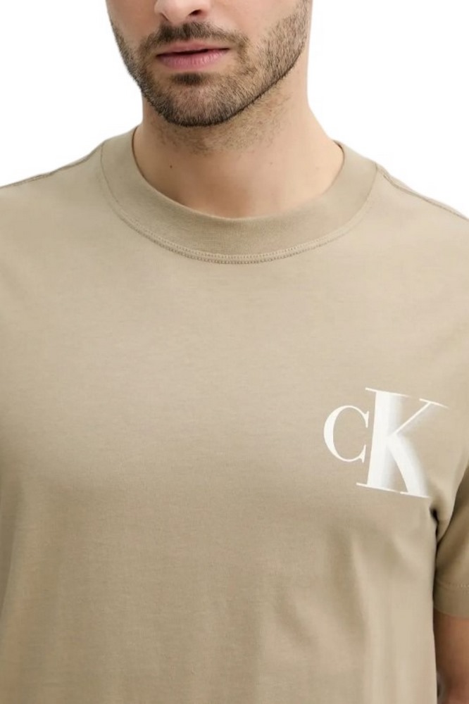 CALVIN KLEIN JEANS BOLD CK TEE T-SHIRT ΜΠΛΟΥΖΑ ΑΝΔΡΙΚΗ BEIGE