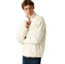 GUESS HARRIS TWILL ZIP MOCK NECK ΦΟΥΤΕΡ ΜΠΛΟΥΖΑ ΑΝΔΡΙΚΗ ECRU