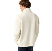 GUESS HARRIS TWILL ZIP MOCK NECK ΦΟΥΤΕΡ ΜΠΛΟΥΖΑ ΑΝΔΡΙΚΗ ECRU