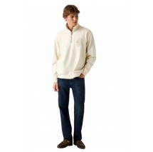 GUESS HARRIS TWILL ZIP MOCK NECK ΦΟΥΤΕΡ ΜΠΛΟΥΖΑ ΑΝΔΡΙΚΗ ECRU