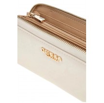 GUESS LAUREL SLG LARGE ZIP AROUND ΠΟΡΤΟΦΟΛΙ ΓΥΝΑΙΚΕΙΟ ECRU
