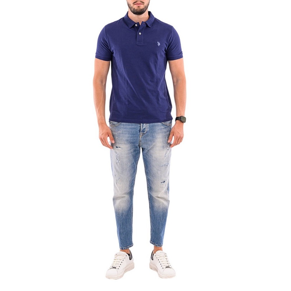 U.S POLO ASSN KING 000147 EHPD USPA BASIC POLO T-SHIRT ΜΠΛΟΥΖΑ ΑΝΔΡΙΚΗ BLUE
