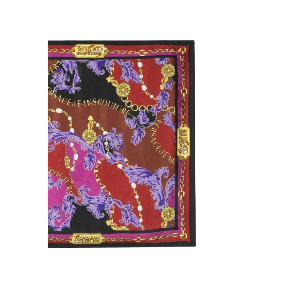 VERSACE JEANS COUTURE FOULARD LEAVES JACQUARD PATTERN H. X L. FOULARD 90CMX90CM ΦΟΥΛΑΡΙ ΓΥΝΑΙΚΕΙΟ MULTI