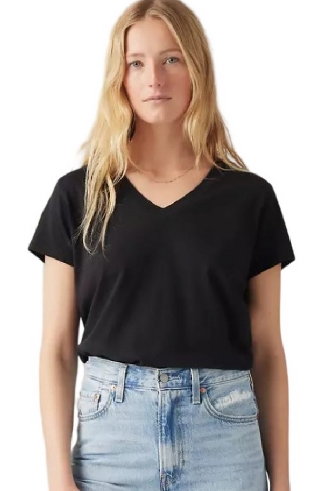 LEVIS BOXY VNECK TEE A87740008 T-SHIRT ΜΠΛΟΥΖΑ ΓΥΝΑΙΚΕΙΑ BLACK