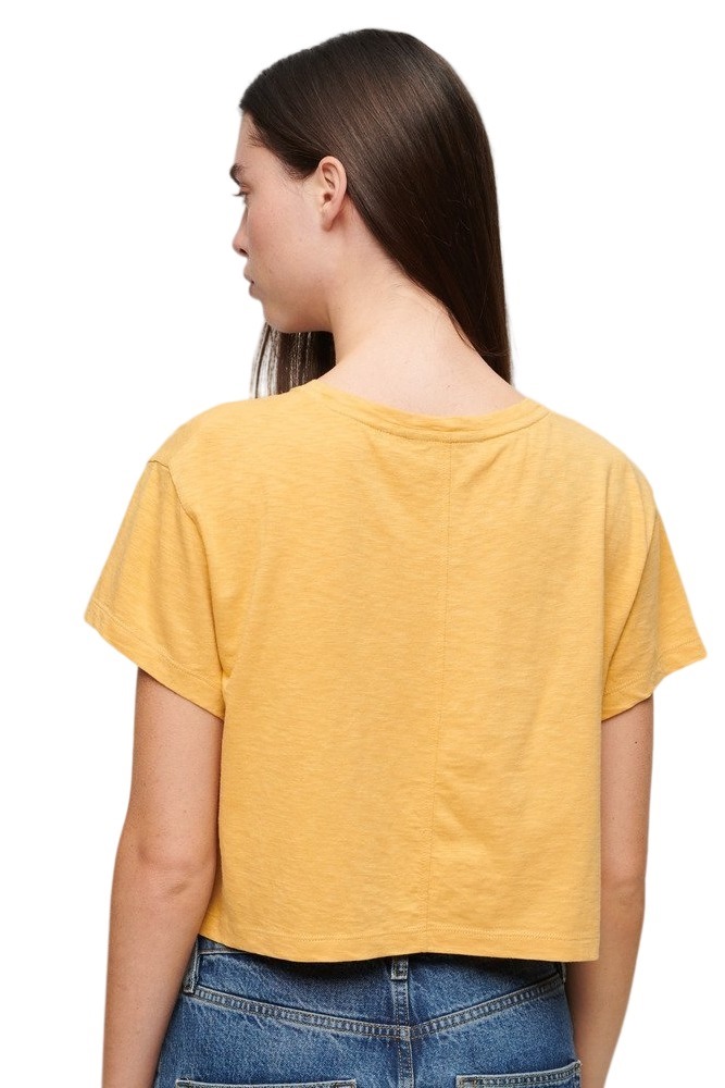 SUPERDRY SLOUCHY CROPPED T-SHIRT ΜΠΛΟΥΖΑ ΓΥΝΑΙΚΕΙΑ YELLOW