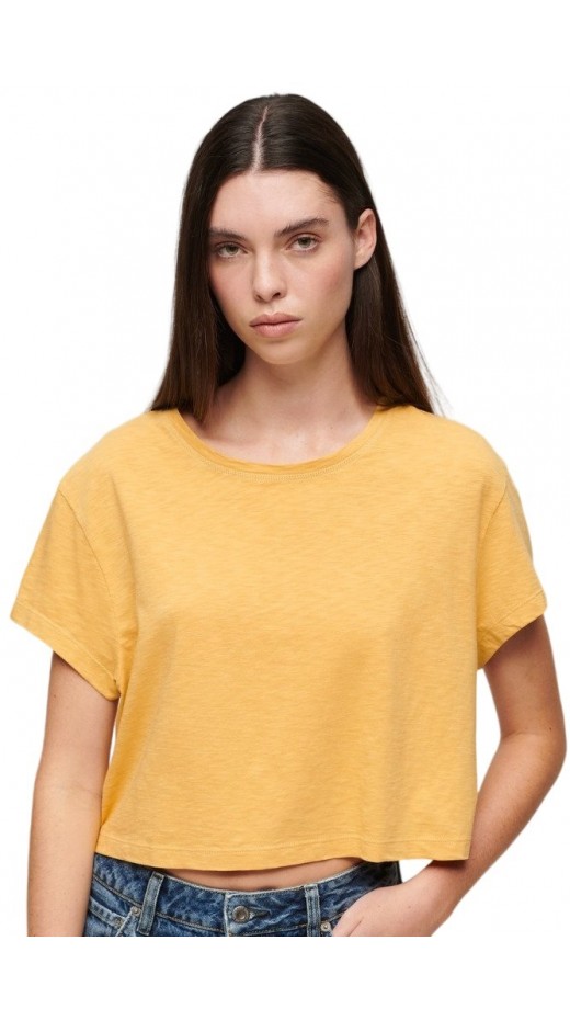SUPERDRY SLOUCHY CROPPED T-SHIRT ΜΠΛΟΥΖΑ ΓΥΝΑΙΚΕΙΑ YELLOW