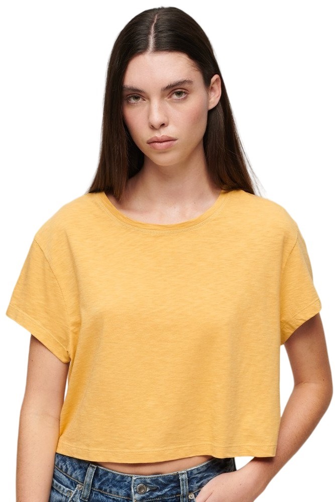 SUPERDRY SLOUCHY CROPPED T-SHIRT ΜΠΛΟΥΖΑ ΓΥΝΑΙΚΕΙΑ YELLOW