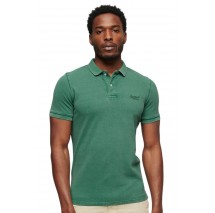 SUPERDRY VINT DESTROY POLO  T-SHIRT ΜΠΛΟΥΖΑ ΑΝΔΡΙΚΗ GREEN