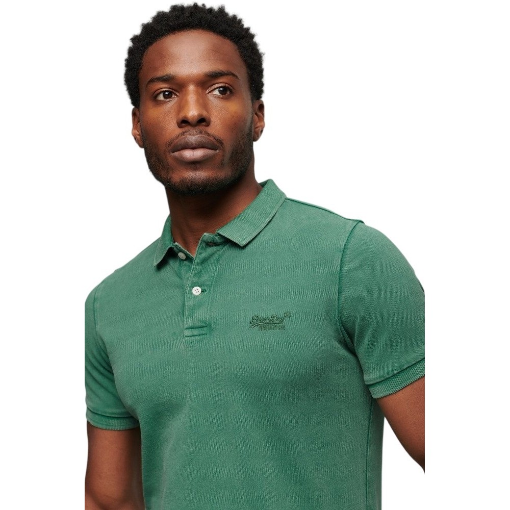 SUPERDRY VINT DESTROY POLO  T-SHIRT ΜΠΛΟΥΖΑ ΑΝΔΡΙΚΗ GREEN