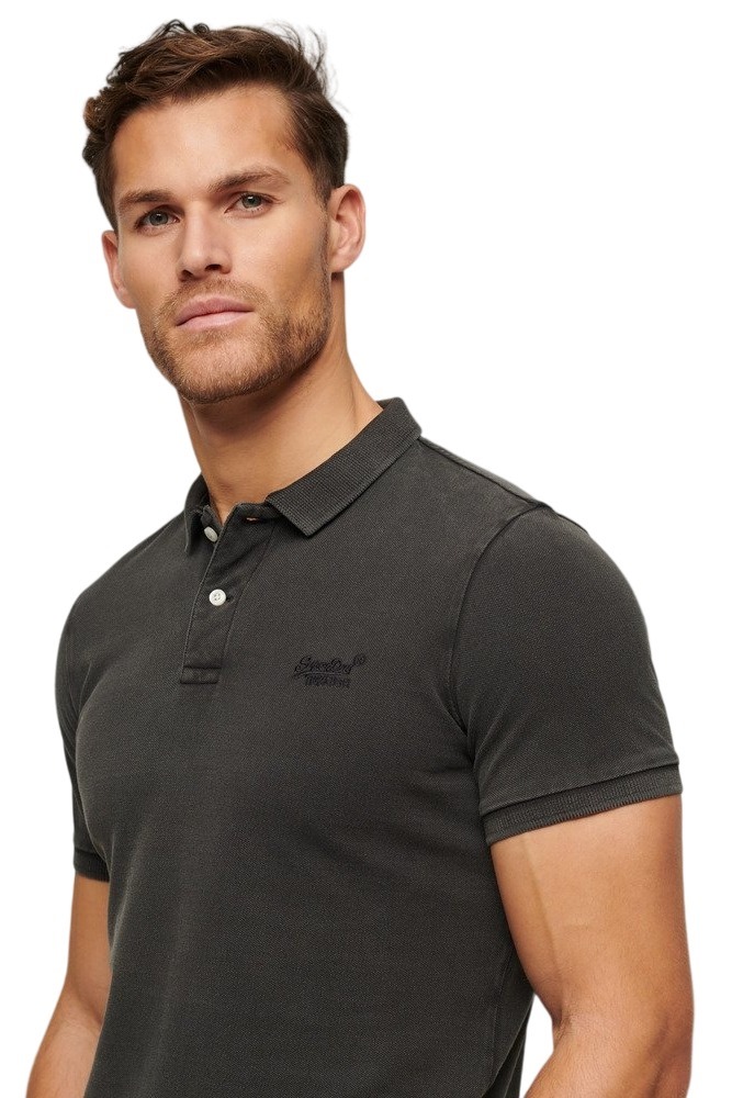 SUPERDRY VINT DESTROY POLO  T-SHIRT ΜΠΛΟΥΖΑ ΑΝΔΡΙΚΗ BLACK