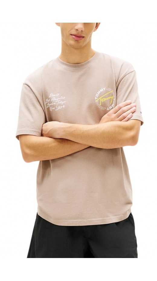 TOMMY JEANS RLX SIGN CIRCLE TEE EXT T-SHIRT ΜΠΛΟΥΖΑ ΑΝΔΡΙΚΗ BEIGE