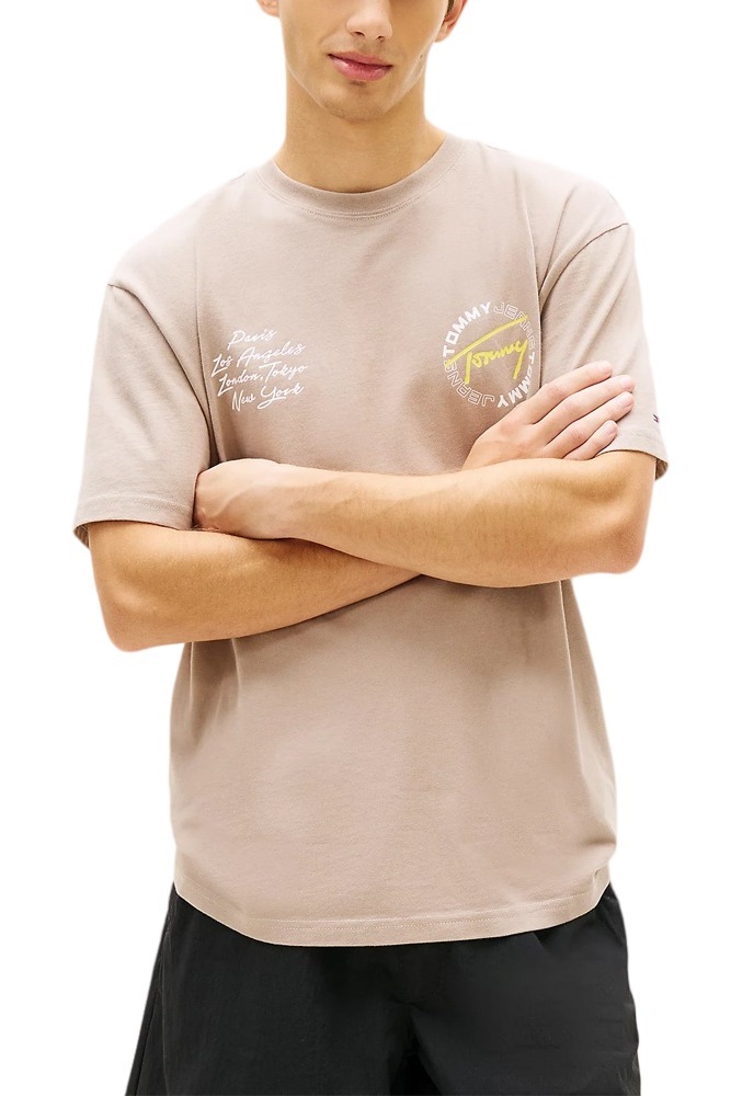 TOMMY JEANS RLX SIGN CIRCLE TEE EXT T-SHIRT ΜΠΛΟΥΖΑ ΑΝΔΡΙΚΗ BEIGE