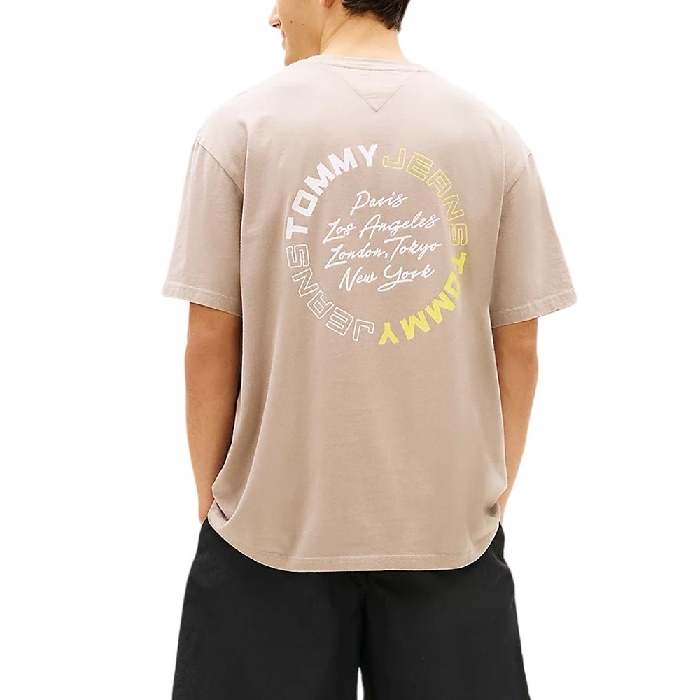 TOMMY JEANS RLX SIGN CIRCLE TEE EXT T-SHIRT ΜΠΛΟΥΖΑ ΑΝΔΡΙΚΗ BEIGE