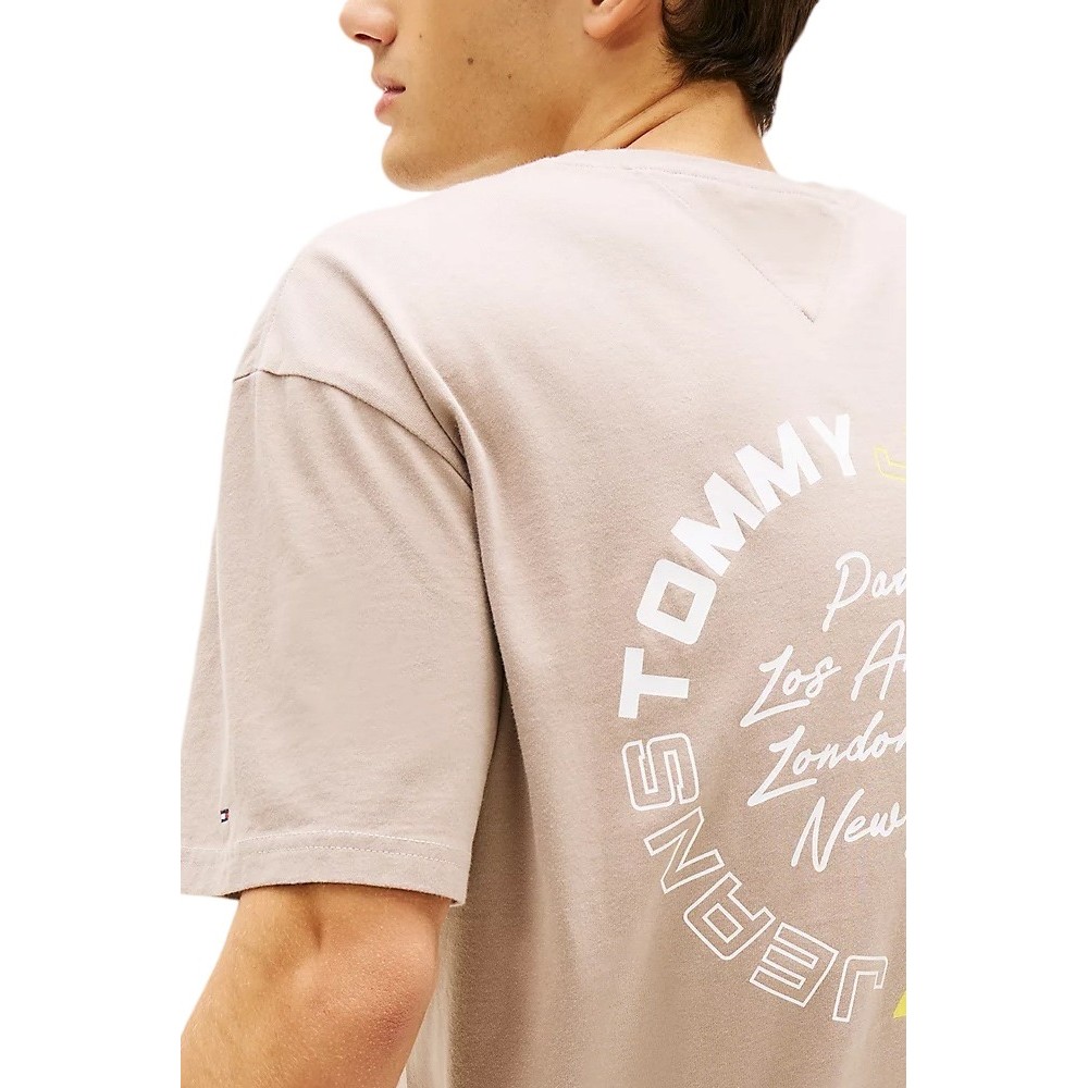 TOMMY JEANS RLX SIGN CIRCLE TEE EXT T-SHIRT ΜΠΛΟΥΖΑ ΑΝΔΡΙΚΗ BEIGE