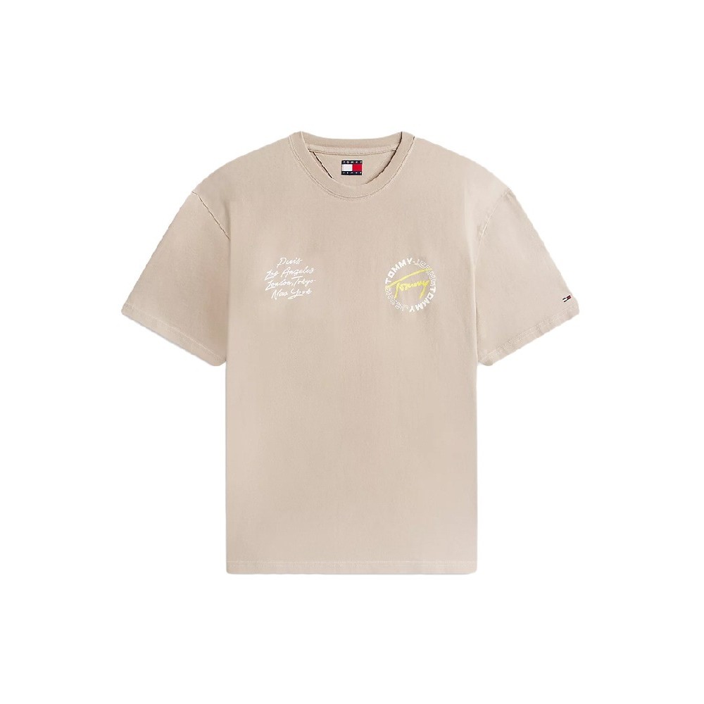 TOMMY JEANS RLX SIGN CIRCLE TEE EXT T-SHIRT ΜΠΛΟΥΖΑ ΑΝΔΡΙΚΗ BEIGE