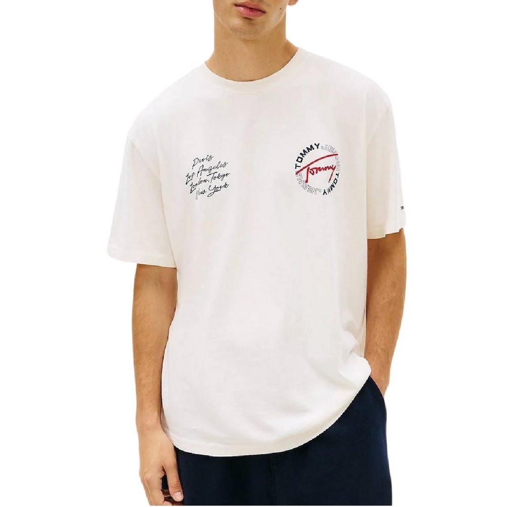 TOMMY JEANS RLX SIGN CIRCLE TEE EXT T-SHIRT ΜΠΛΟΥΖΑ ΑΝΔΡΙΚΗ OFF WHITE