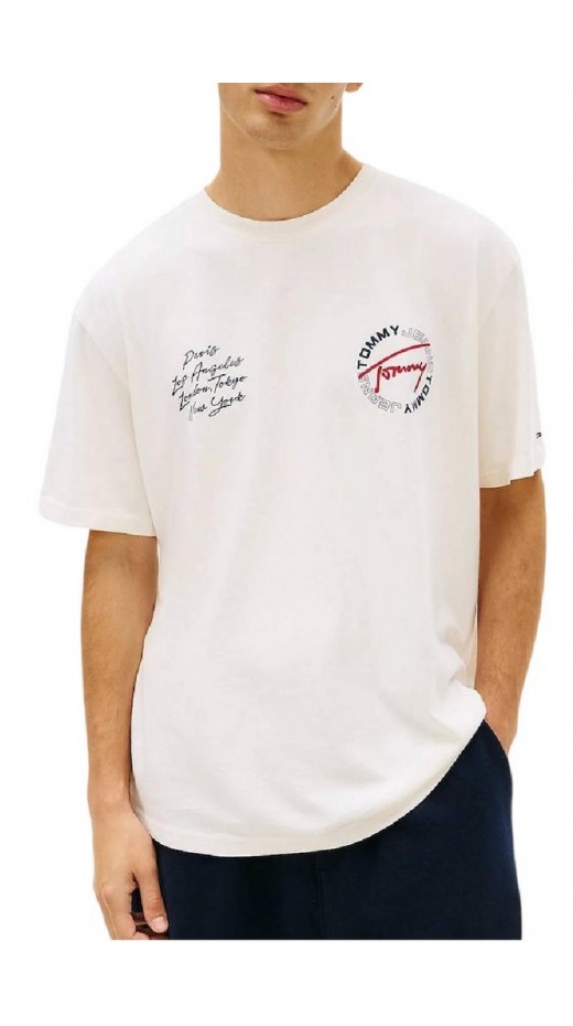 TOMMY JEANS RLX SIGN CIRCLE TEE EXT T-SHIRT ΜΠΛΟΥΖΑ ΑΝΔΡΙΚΗ OFF WHITE