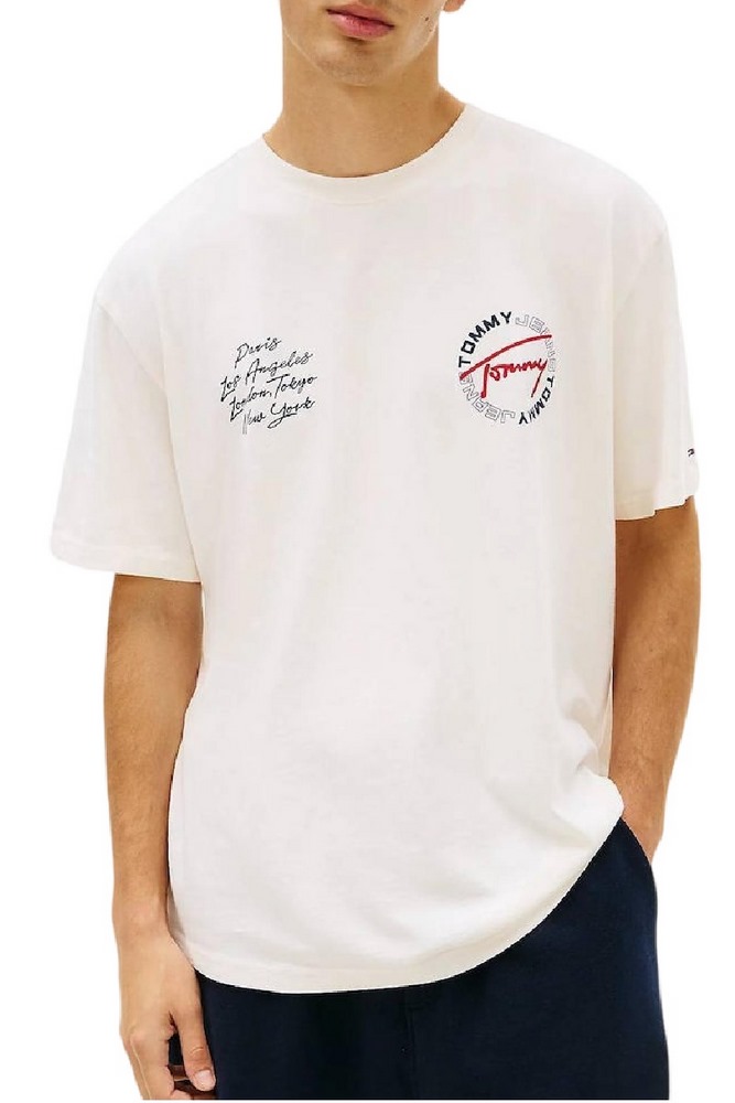 TOMMY JEANS RLX SIGN CIRCLE TEE EXT T-SHIRT ΜΠΛΟΥΖΑ ΑΝΔΡΙΚΗ OFF WHITE