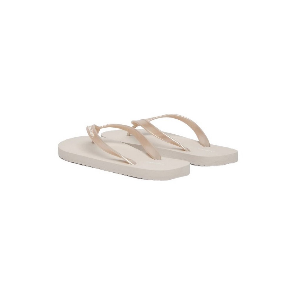 CALVIN KLEIN FLIP FLOP TPU METALLIC ΠΑΝΤΟΦΛΑ ΓΥΝΑΙΚΕΙΑ SILVER