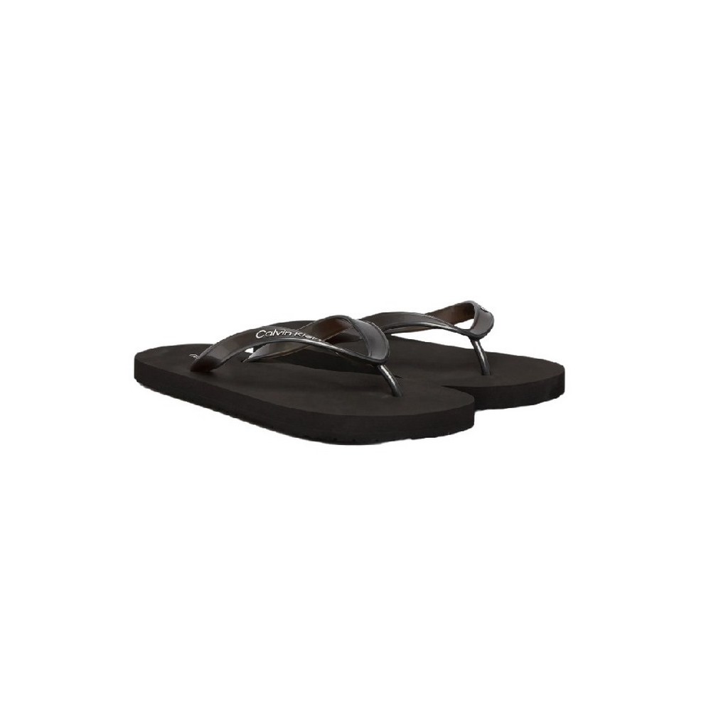 CALVIN KLEIN FLIP FLOP TPU METALLIC ΠΑΝΤΟΦΛΑ ΓΥΝΑΙΚΕΙΑ BLACK/BLACK