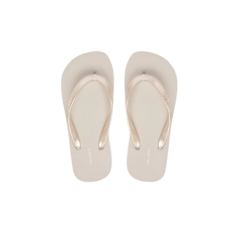 CALVIN KLEIN FLIP FLOP TPU METALLIC ΠΑΝΤΟΦΛΑ ΓΥΝΑΙΚΕΙΑ SILVER