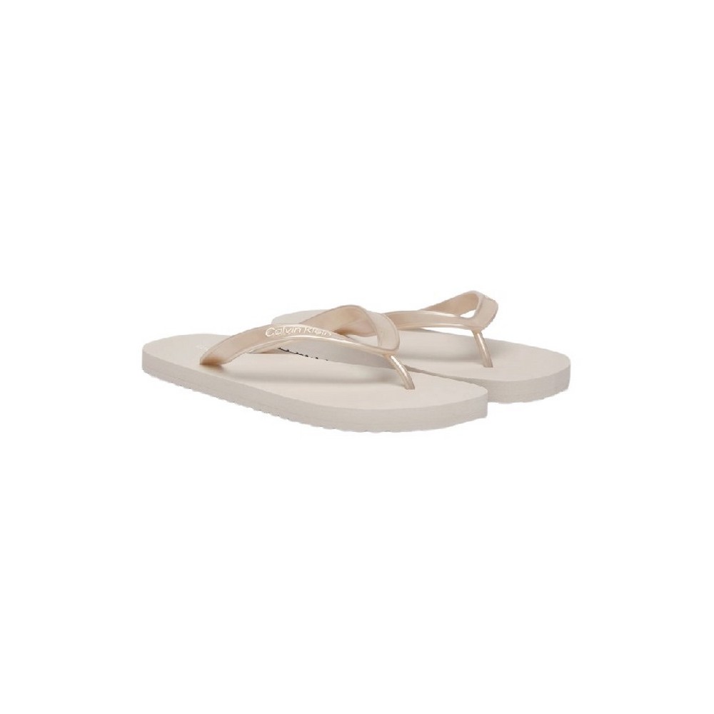 CALVIN KLEIN FLIP FLOP TPU METALLIC ΠΑΝΤΟΦΛΑ ΓΥΝΑΙΚΕΙΑ SILVER