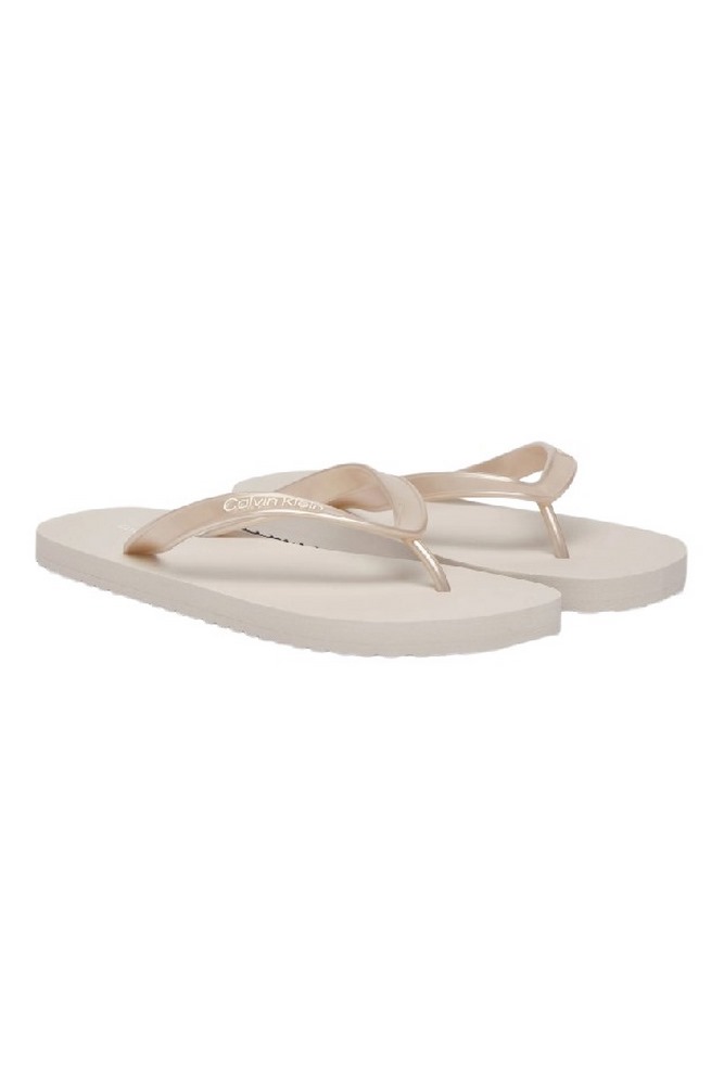 CALVIN KLEIN FLIP FLOP TPU METALLIC ΠΑΝΤΟΦΛΑ ΓΥΝΑΙΚΕΙΑ SILVER