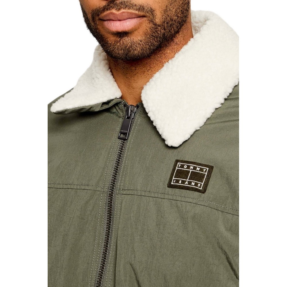 TOMMY JEANS FLAG AVIATOR JACKET ΜΠΟΥΦΑΝ ΑΝΔΡΙΚΟ OLIVE