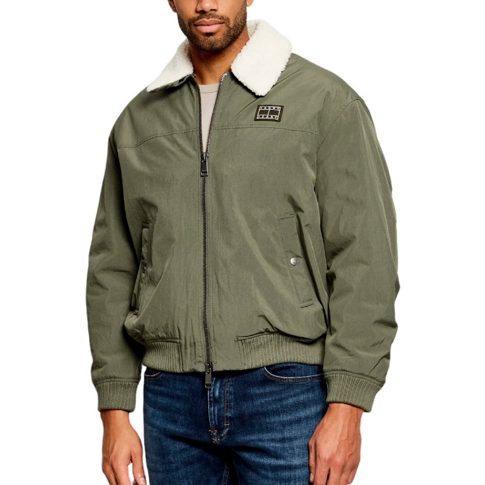 TOMMY JEANS FLAG AVIATOR JACKET ΜΠΟΥΦΑΝ ΑΝΔΡΙΚΟ OLIVE