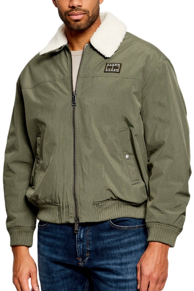 TOMMY JEANS FLAG AVIATOR JACKET ΜΠΟΥΦΑΝ ΑΝΔΡΙΚΟ OLIVE