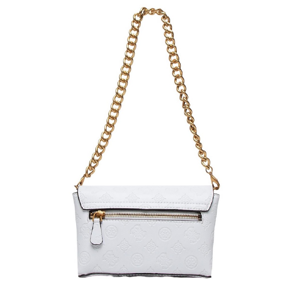 ΤΣΑΝΤΑ ZANELLE FLAP BAG ΓΥΝΑΙΚΕΙΑ GUESS WHITE