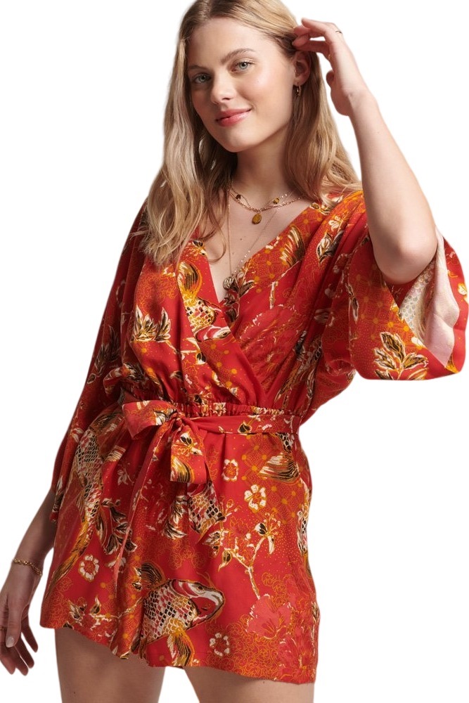 ΟΛΟΣΩΜΗ ΦΟΡΜΑ OVIN VINTAGE KIMONO DRAGON ΓΥΝΑΙΚΕΙΑ SUPERDRY RED
