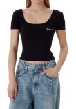 GUESS LAVINIA RIB ΤΟΠ ΓΥΝΑΙΚΕΙΟ BLACK